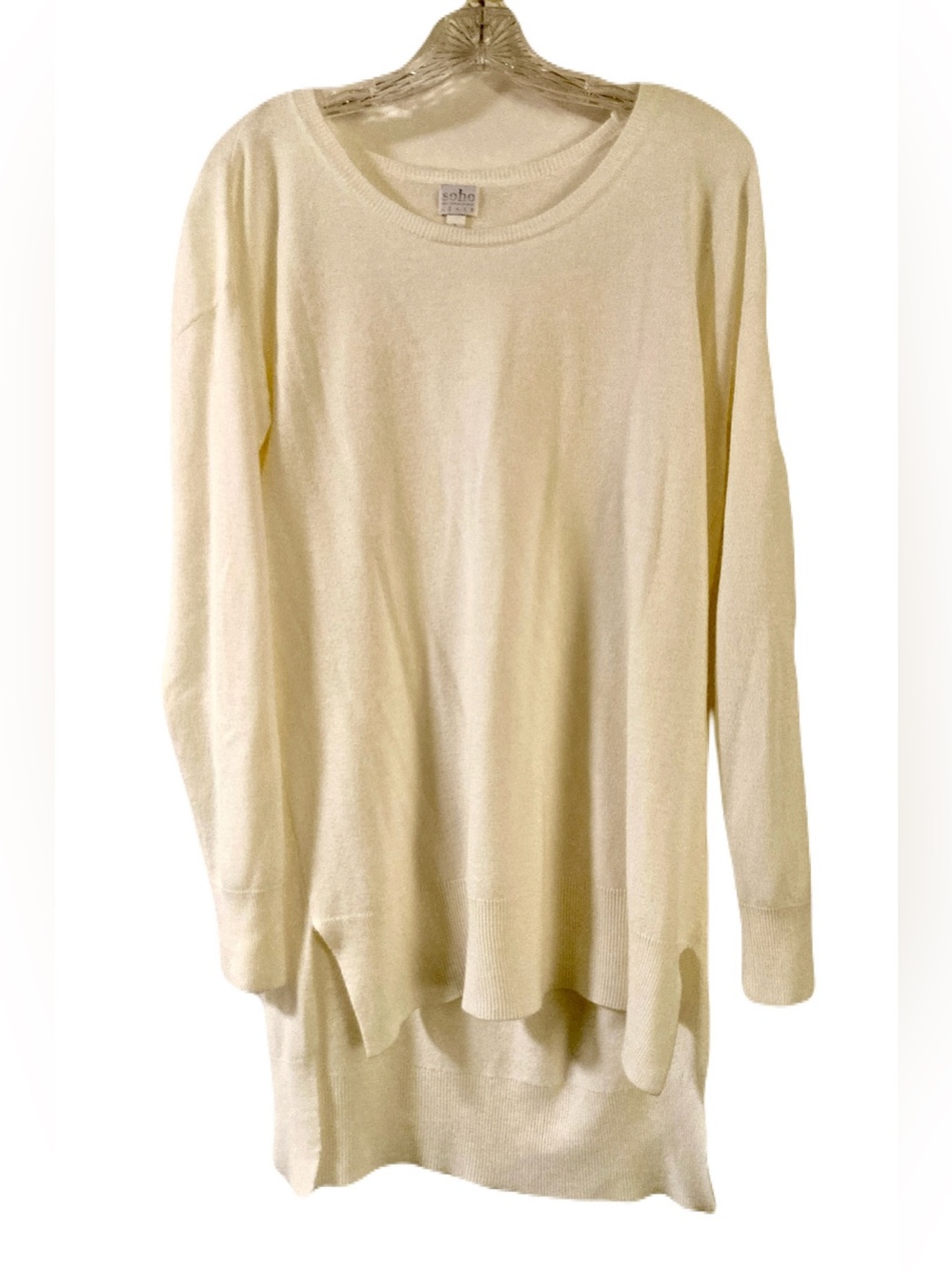New York & Company - Cream Lightweight Long Sleeve Knit Tunic